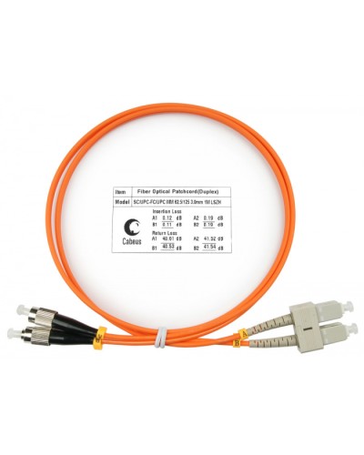 Шнур оптический duplex SC-FC 62,5/125 mm 1м LSZH Cabeus FOP-62-SC-FC-1m в Махачкале Патч-корды оптические Pintop.ru