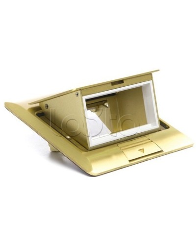 Люк в пол на 2 модуля (45х45мм), латунь Экопласт 70020 в Махачкале Системы лючков и колонн Pintop.ru