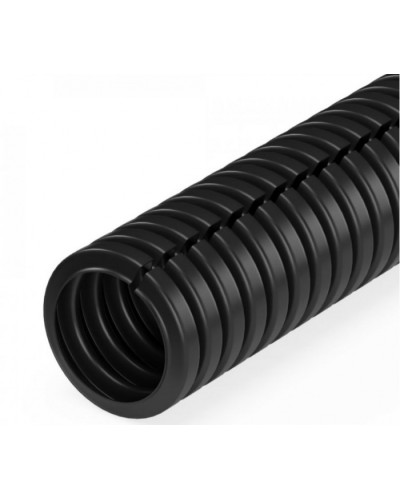 Труба гофрированная ПП лёгкая 350 Н безгалогенная (HF) разрезная черная д20 (25м/уп) Промрукав (PR02.0246) в Махачкале Труба гофрированная Pintop.ru