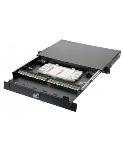 Оптическая панель серии 47D-24, 19 1U 16 дуплекс LC адаптеров, OM2 Eurolan (47D-24-20-2L-16-11BL) в Махачкале Кросс оптический Pintop.ru