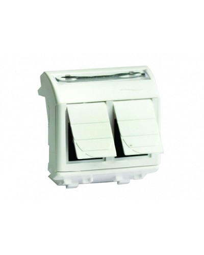 Ком.роз. двойная RJ45 кат.6A, 8P8C, Brava, белая, 2мод DKC 76653B в Махачкале Аксессуары для кабель-канала Pintop.ru