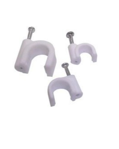 Скоба пластиковая с гвоздём круглая (100 шт/уп) СПК 10 в Махачкале Крепежные изделия Pintop.ru