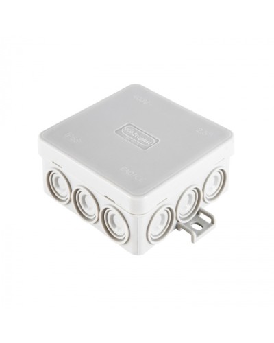 Коробка огн. E110, о/п 85х85х38мм, без галогена, 12 вых., IP55, 4P, серый Экопласт (43155HF-GR) в Махачкале Распределительные коробки Pintop.ru