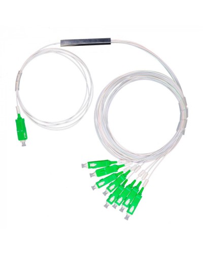 Разветвитель план 1х8 окон SC/APC 9/125 вывод 1,5м буфер 0.9мм 1260/1650 Cabeus (FCT-PLC-1/8-9-SC/A-1.5-0.9) в Махачкале Оптические разветвители (сплиттеры) Pintop.ru