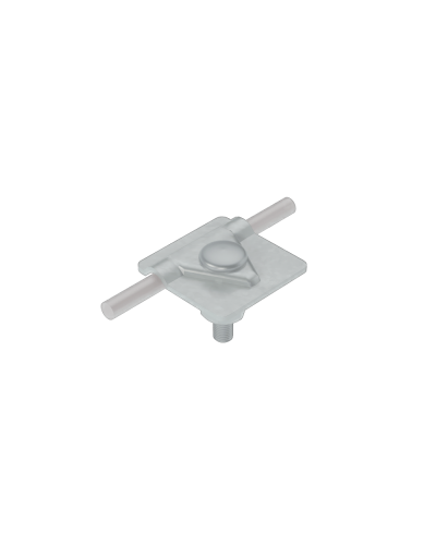 Универсальный соединитель для прутка Ø 5-10 мм с 1 пластиной 40х40 мм INOX304 КМ-Профиль (USM-D5-10 INOX304) в Махачкале Аксессуары для лотков Pintop.ru