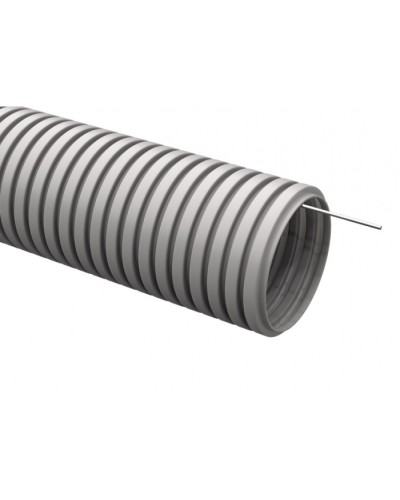 ELASTA Труба гофр. тяжелая ПВХ d=25мм с зондом (50м) IEK (EA-TG23-121-025-050-K41) в Махачкале Труба гофрированная Pintop.ru