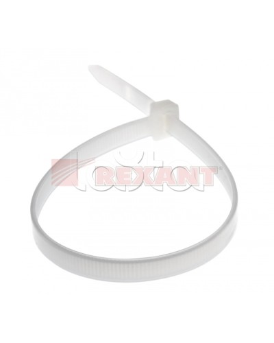 Хомут-стяжка нейлоновый, многоразовый 8x300 мм СКМ-300 белый (100шт/уп) REXANT 07-0309 в Махачкале Стяжки-хомуты Pintop.ru