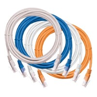 Шнур коммутационный NETLAN U/UTP 4 пары, Кат.5е (Класс D), 100МГц, 2хRJ45/8P8C, T568B, заливной, многожильный, BC (чистая медь), PVC нг(B), белый, 3м, уп-ка 10шт. NETLAN EC-PC4UD55B-BC-PVC-030-WT-10