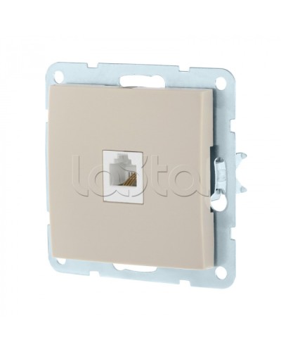 Розетка телефонная RJ-12 с накладкой (бежевый) LK60 Экопласт (865501-1) в Махачкале Розетки компьютерные и телефонные Pintop.ru