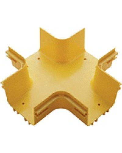 Х-соединитель оптического лотка 120 мм, желтый LANMASTER LAN-OT120-XT в Махачкале Аксессуары для кабель-канала Pintop.ru