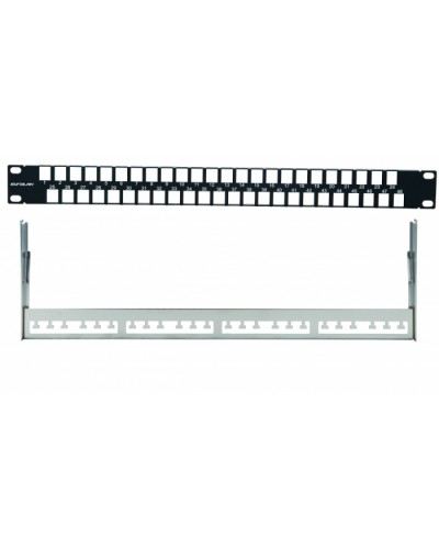 Наборная коммутационная панель 19”, 1U, 48 портов UTP/FTP Eurolan (27F-00-48BL) в Махачкале Патч-панели Pintop.ru