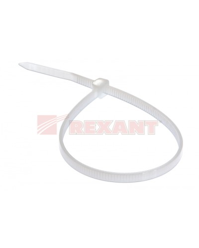 Хомут-стяжка нейлоновый 4х300 мм белый (100шт/уп) REXANT 07-0300 в Махачкале Стяжки-хомуты Pintop.ru