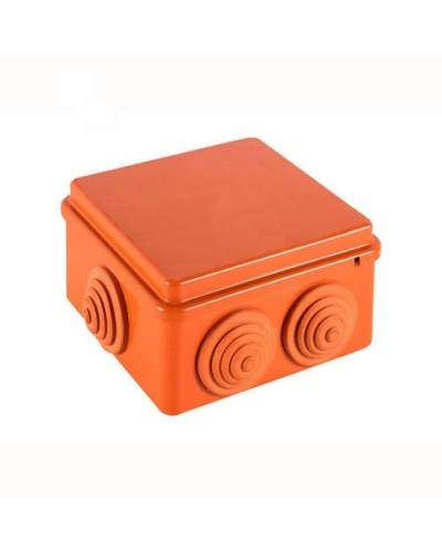 JBS100 Коробка огн. E110, о/п 100х100х55мм, без галогена, 6 вых., IP55, 10P, (0,15-2,5 мм2), цвет оранж. Экопласт (43427HF) в Махачкале Распределительные коробки Pintop.ru