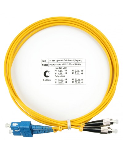 Шнур оптический duplex SC-FC 9/125 sm 2м LSZH Cabeus FOP(d)-9-SC-FC-2m в Махачкале Патч-корды оптические Pintop.ru