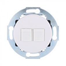 Розетка телефонная 2хRJ-12 с накладкой (белый) Vintage (885904-1)