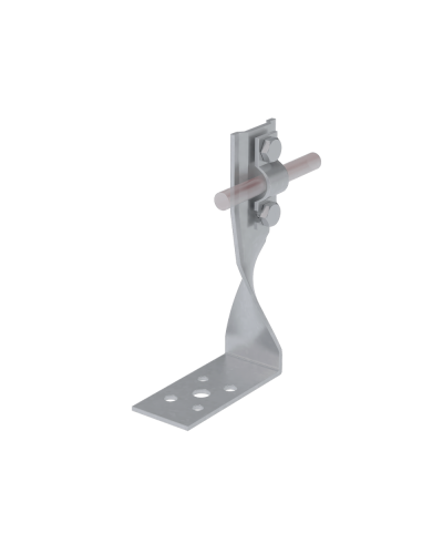 Угловой держатель болтовой скрученный для прутка Ø 5-10 мм H70 мм CU КМ-Профиль (UDBS-H70-D5-10 CU) в Махачкале Монтажные материалы Pintop.ru