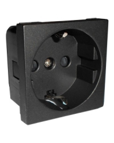 Розетка с заземляющими контактами и защитными шторками, (черный бархат) LK45 Экопласт (851408) в Махачкале Аксессуары для кабель-канала Pintop.ru