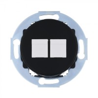 Розетка телефонная 2хRJ-12 с накладкой (черный) Vintage (885908-1)