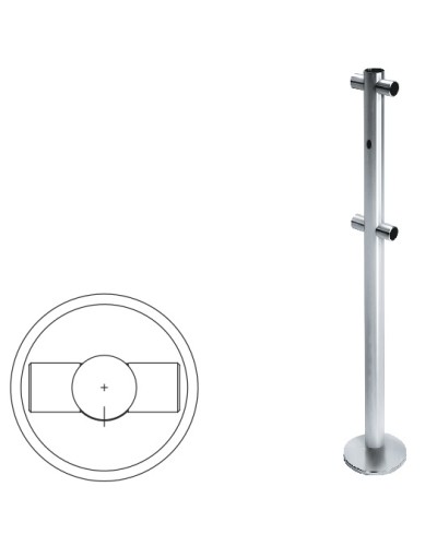 Стойка ограждения i-образная с отверстием под фиксатор (антик серебро) Oxgard в Махачкале Ограждения Pintop.ru