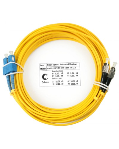 Шнур оптический duplex SC-FC 9/125 sm 10м LSZH Cabeus FOP(d)-9-SC-FC-10m в Махачкале Патч-корды оптические Pintop.ru