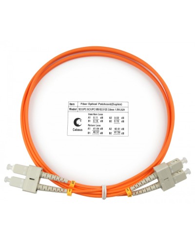 Шнур оптический duplex SC-SC 62,5/125 mm 1,5м LSZH Cabeus FOP-62-SC-SC-1,5m в Махачкале Патч-корды оптические Pintop.ru