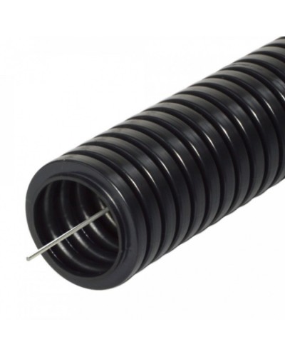 Труба гофрированная ПА безгалогенная (HF) стойкая к ультрафиолету черная с/з д25 (10м/уп) Промрукав (PR02.0261) в Махачкале Труба гофрированная Pintop.ru