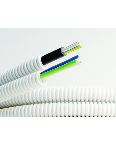 Электротруба ПВХ гибкая гофр. д.16мм, цвет серый, с кабелем ВВГнг(А)-LS 3х2,5мм² РЭК ГОСТ+, 50м DKC 9S91650 в Махачкале Труба гофрированная Pintop.ru