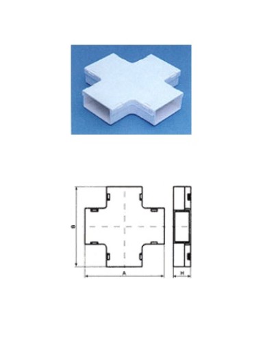 Х-соединитель с основой 60х22 на 60х22 TWT TWT-CT60/60-XB-WH в Махачкале Аксессуары для кабель-канала Pintop.ru