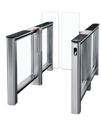 Турникет PERCo-ST-01 с крышками из закал. стекла с центральной вставкой из нерж. стали со створками Створки шириной 300 в Махачкале Турникеты Pintop.ru