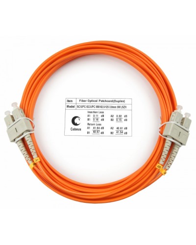 Шнур оптический duplex SC-SC 62,5/125 mm 5м LSZH Cabeus FOP-62-SC-SC-5m в Махачкале Патч-корды оптические Pintop.ru