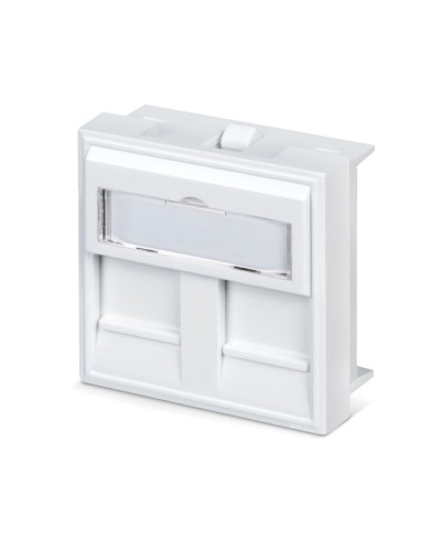 Вставка 45x45 (Mosaic) для 2 модулей формата Keystone Jack с маркером (FP-45-2M) Пожтехкабель СКС (202-032) в Махачкале Модули Keystone Pintop.ru