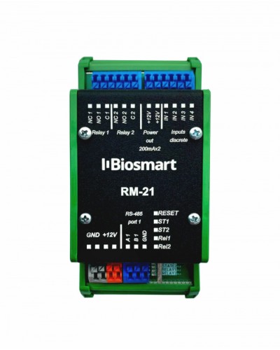 Релейный модуль BioSmart RM-21 OSDP в Махачкале Контроллеры СКУД BioSmart Pintop.ru