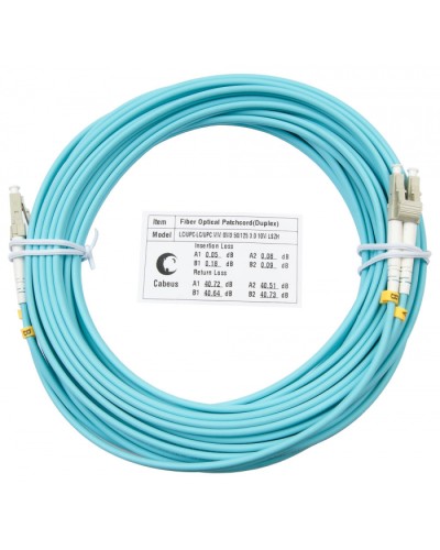 Шнур оптический duplex LC-LC 50/125 mm OM3 15м LSZH Cabeus FOP-50-LC-LC-15m в Махачкале Патч-корды и пигтейлы Pintop.ru