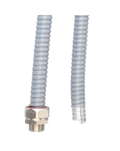 Металлорукав DN 12мм в ПВХ изоляции, Dвн 12,0 мм, Dнар 16,0, 50 м, цветчёрный DKC 6071R-012N в Махачкале Крепежные изделия Pintop.ru