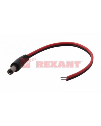 Разем питания штекер 2.1х5.5x10мм с проводом 20см (50шт/уп) REXANT 14-0313 в Махачкале Коннекторы Pintop.ru