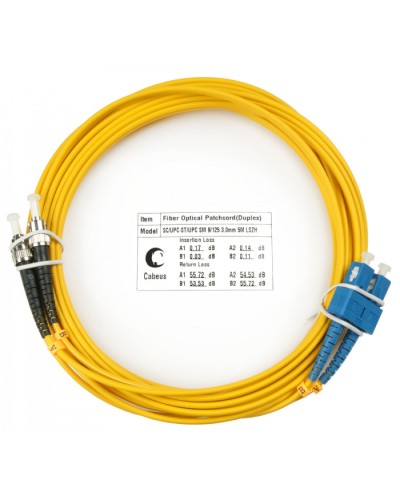 Шнур оптический duplex SC-ST 9/125 sm 20м LSZH Cabeus FOP(d)-9-SC-ST-20m в Махачкале Патч-корды оптические Pintop.ru