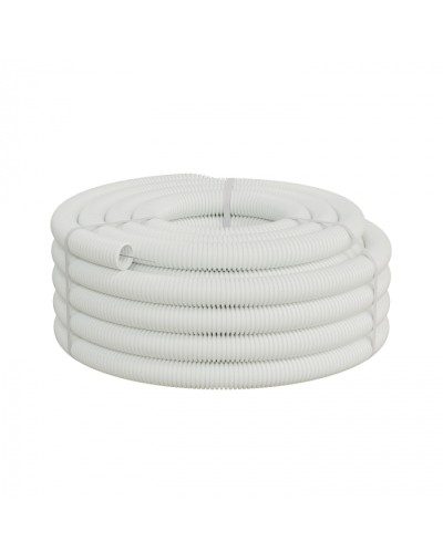 Труба ПП HF-FR гофрир. тяжелая, с зондом, без галогена, ПЛЛ50мм Экопласт (61150HFR-W) - Труба ПП HF-FR гофрир. тяжелая, с зондом, без галогена, ПЛЛдиам.50мм ПВ-0 (15м) цвет белый 1 палл.=630м Экопласт в Махачкале Труба гофрированная Pintop.ru