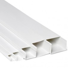 Кабель-канал 80x40x2000, двойной замок, белый (ПожТехКабель)