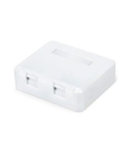 Корпус настенной розетки для установки 2-х вставок типа Keystone Jack, белый в Махачкале Коммутационные изделия Pintop.ru