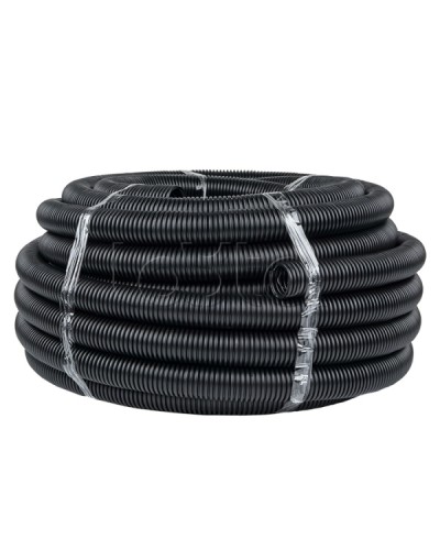 Труба гофр. ПНД с протяжкой d40 мм (25 м) черная EKF-Plast (tpnd-40n) в Махачкале Труба гофрированная Pintop.ru