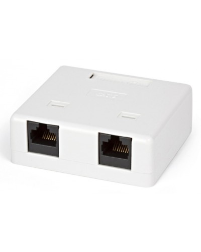 Розетка компьютерная RJ-45(8P8C) Hyperline SB1-2-8P8C-C6-WH в Махачкале Розетки компьютерные и телефонные Pintop.ru