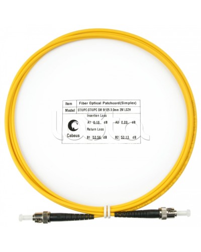 Шнур оптический simplex ST-ST 9/125 sm 2м LSZH Cabeus FOP(s)-9-ST-ST-2m в Махачкале Патч-корды оптические Pintop.ru