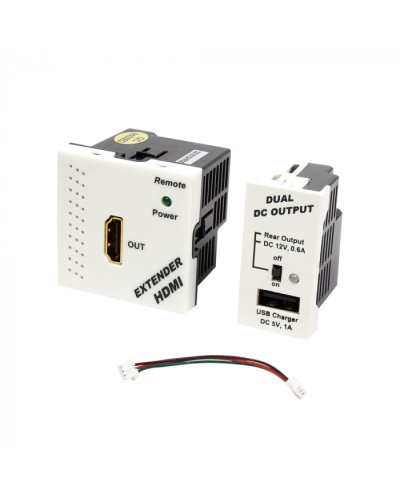 Конвертор RJ45-HDMI, приемник + БП формата Mosaic, 45x45мм + 22.5х45мм, белые LANMASTER (LAN-SIP-23HDMI/RX-WH) в Махачкале Медиаконвертеры Pintop.ru